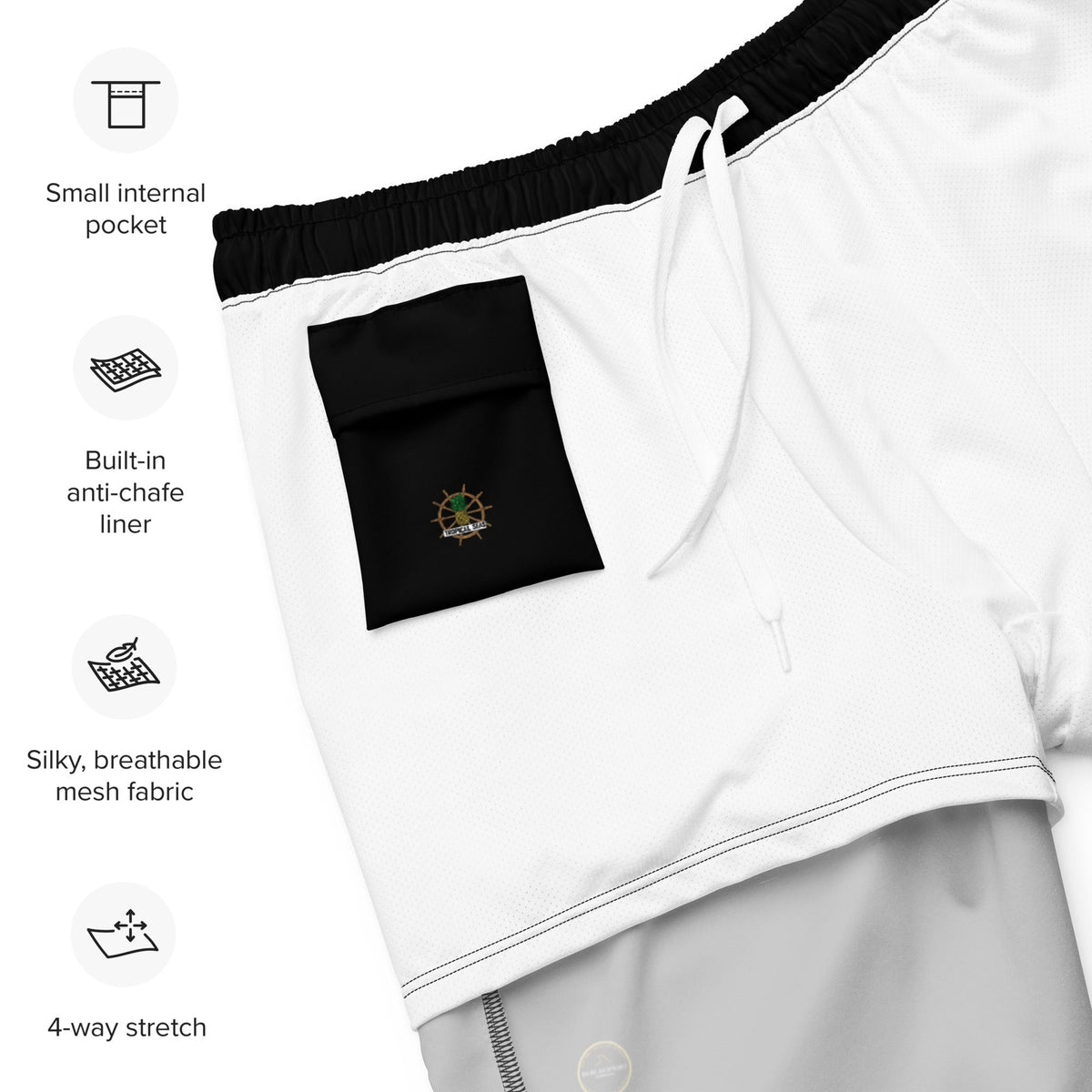 Men's black eco-friendly beach shorts