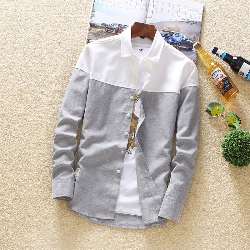 Nueva camisa casual de manga larga y corte ajustado para hombre