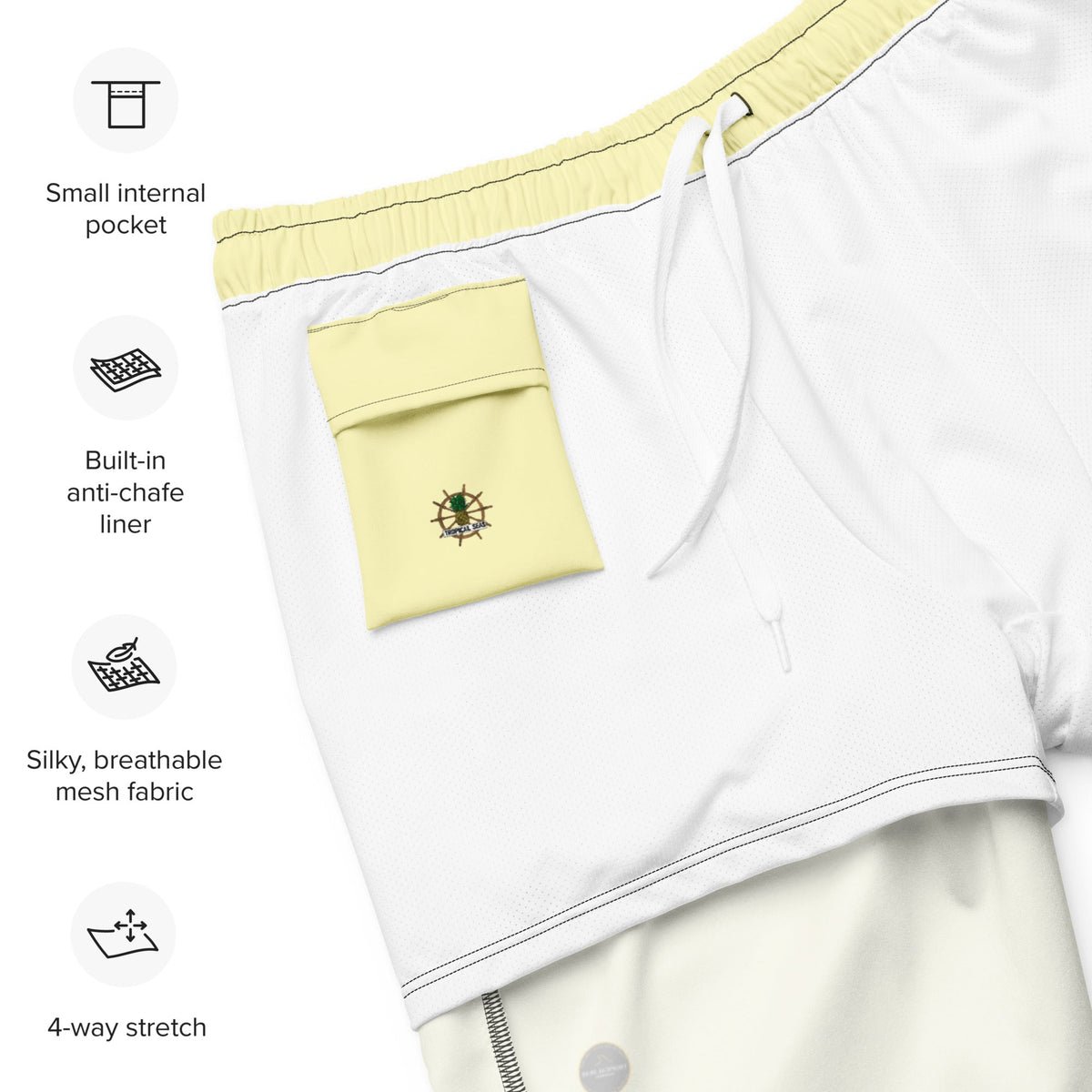 Short de playa ecológico amarillo para hombre