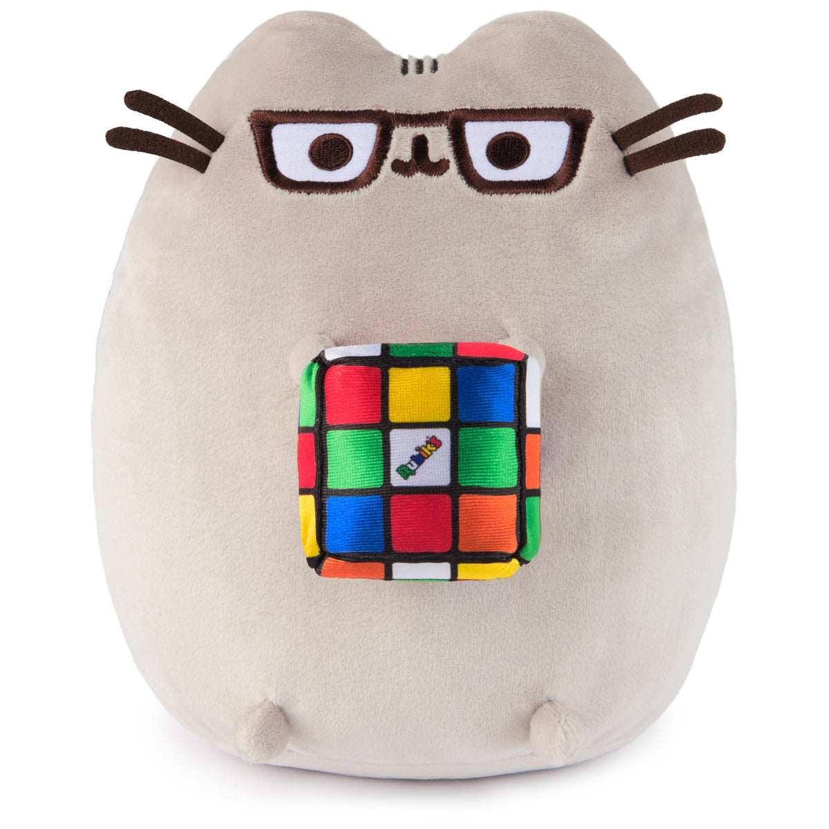 Peluche Pusheen con cubo de Rubik, gris de 9.5 pulgadas