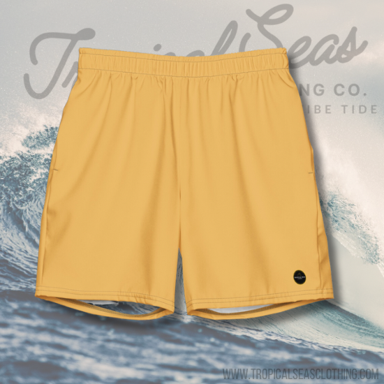 Short de playa ecológico dorado para hombre