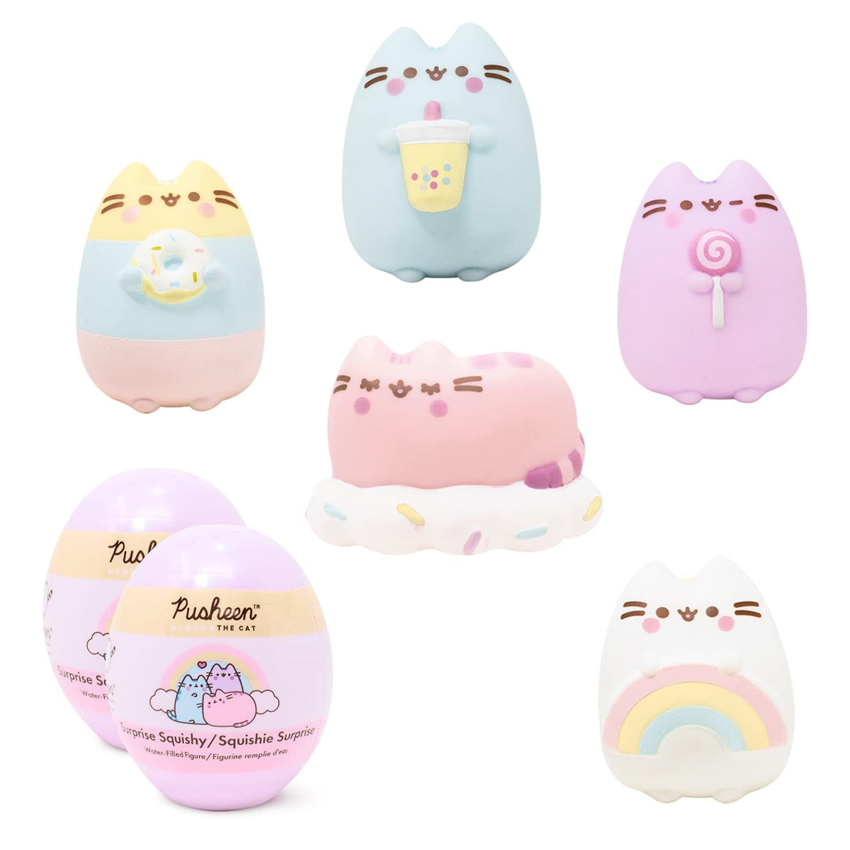 Juguetes apachurrables Pusheen en cápsulas sorpresa, serie 2, 2 piezas aleatorias