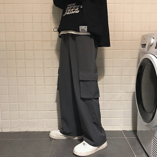 Men's stylish pants with pockets and a retro straight cut