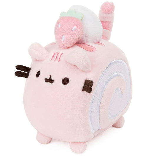 4-inch pink and purple Pusheen roll cake plush