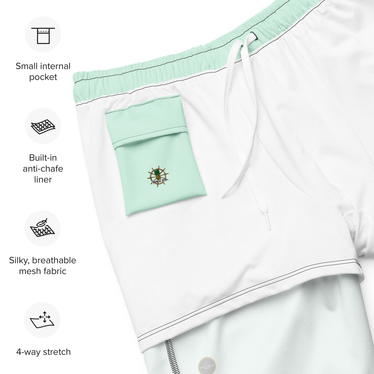 Short de playa ecológico verde mar para hombre