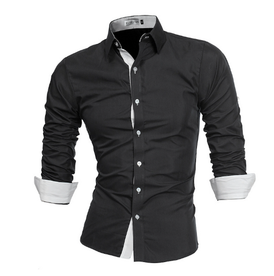 Men's casual long-sleeve slim-fit shirt