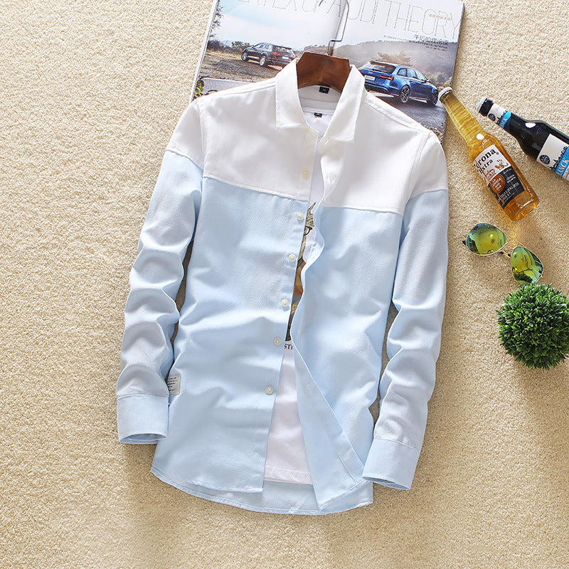 Nueva camisa casual de manga larga y corte ajustado para hombre