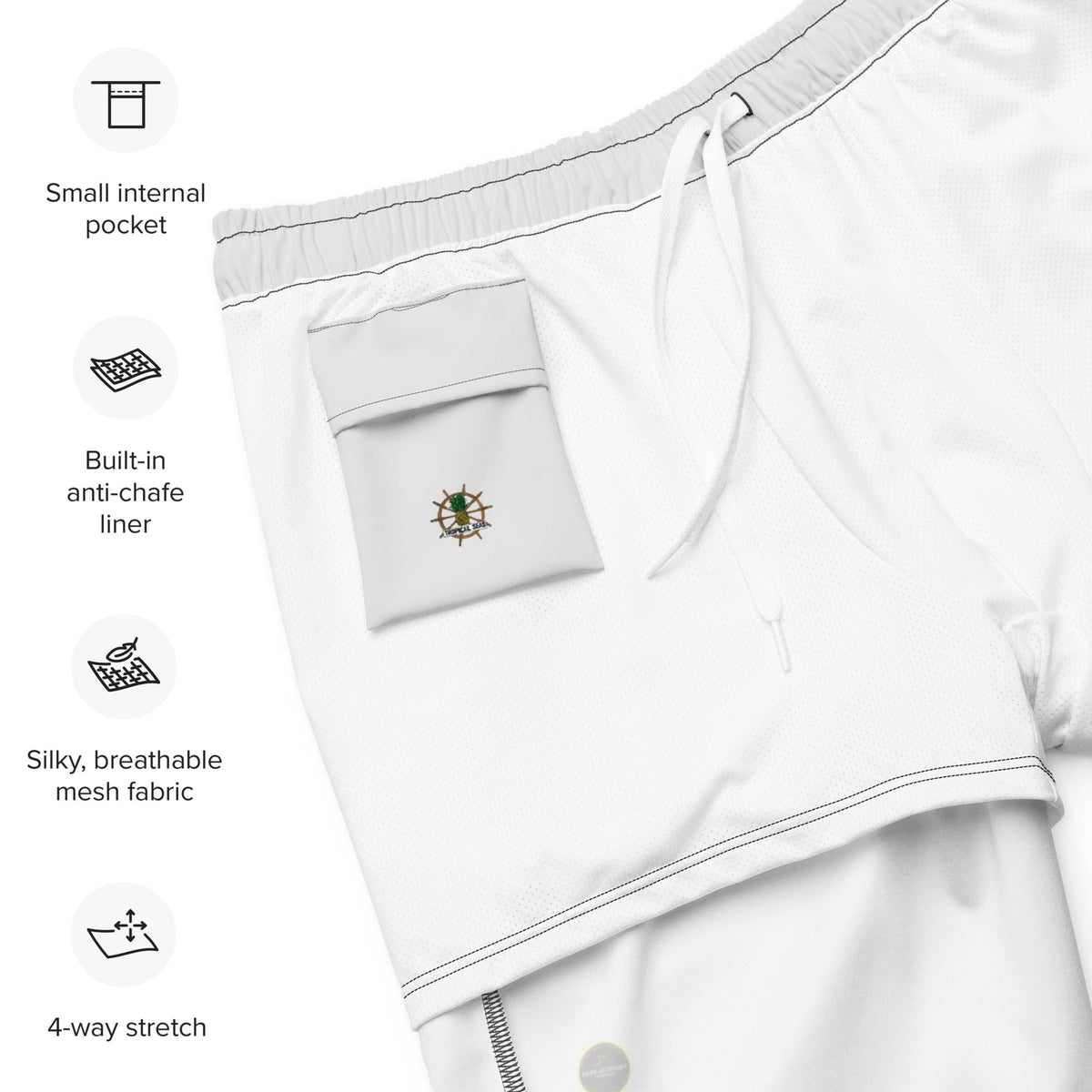 Short de playa ecológico gris para hombre