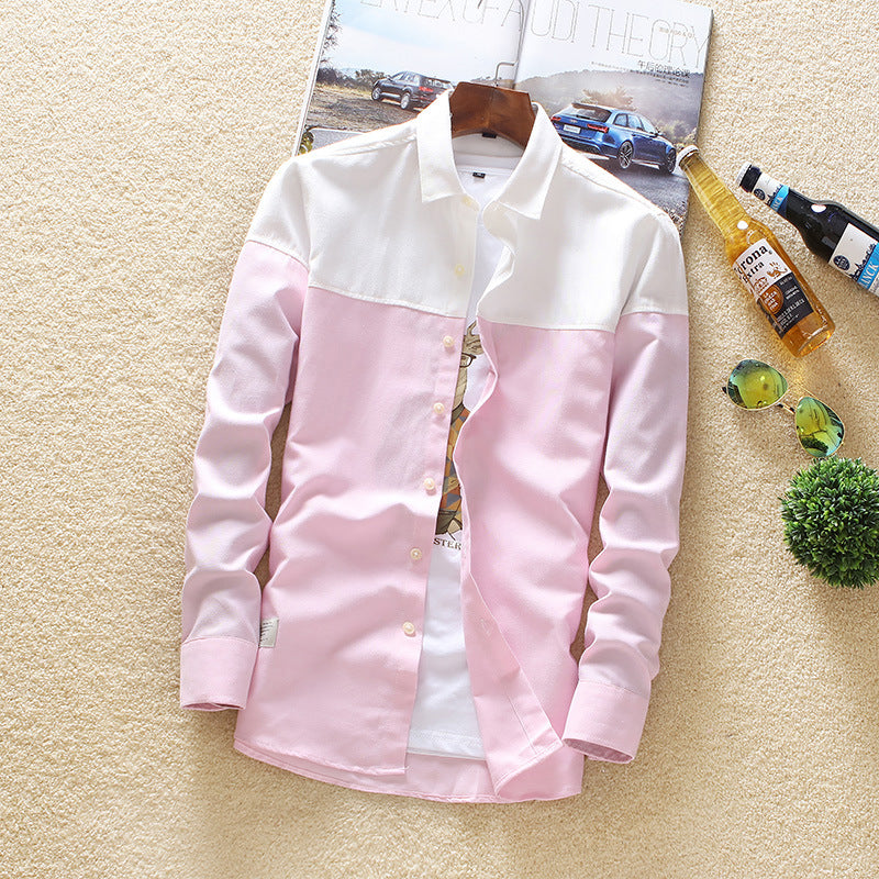 Nueva camisa casual de manga larga y corte ajustado para hombre