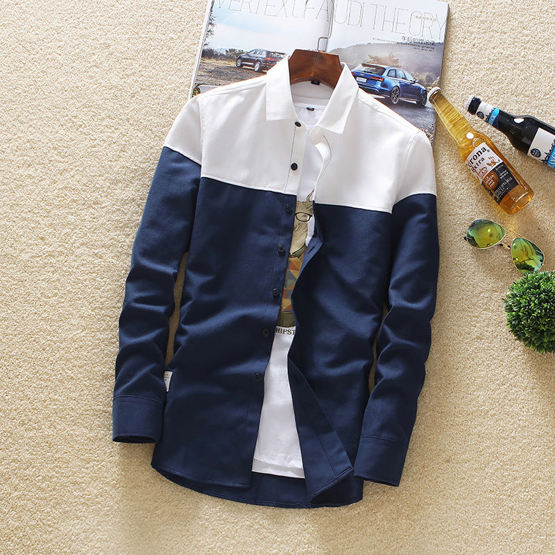 Nueva camisa casual de manga larga y corte ajustado para hombre