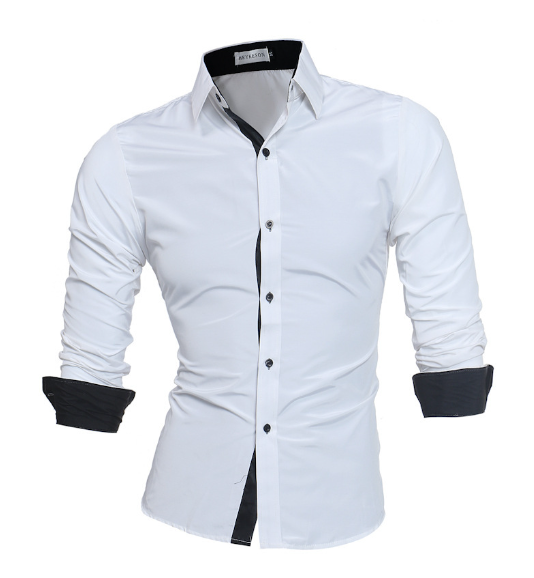 Camisa casual de manga larga y corte ajustado para hombre