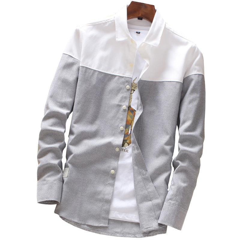 Nueva camisa casual de manga larga y corte ajustado para hombre